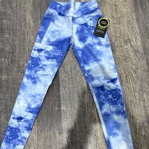 Athletic Works Blue Tie-Dye Performance Leggings for Kids